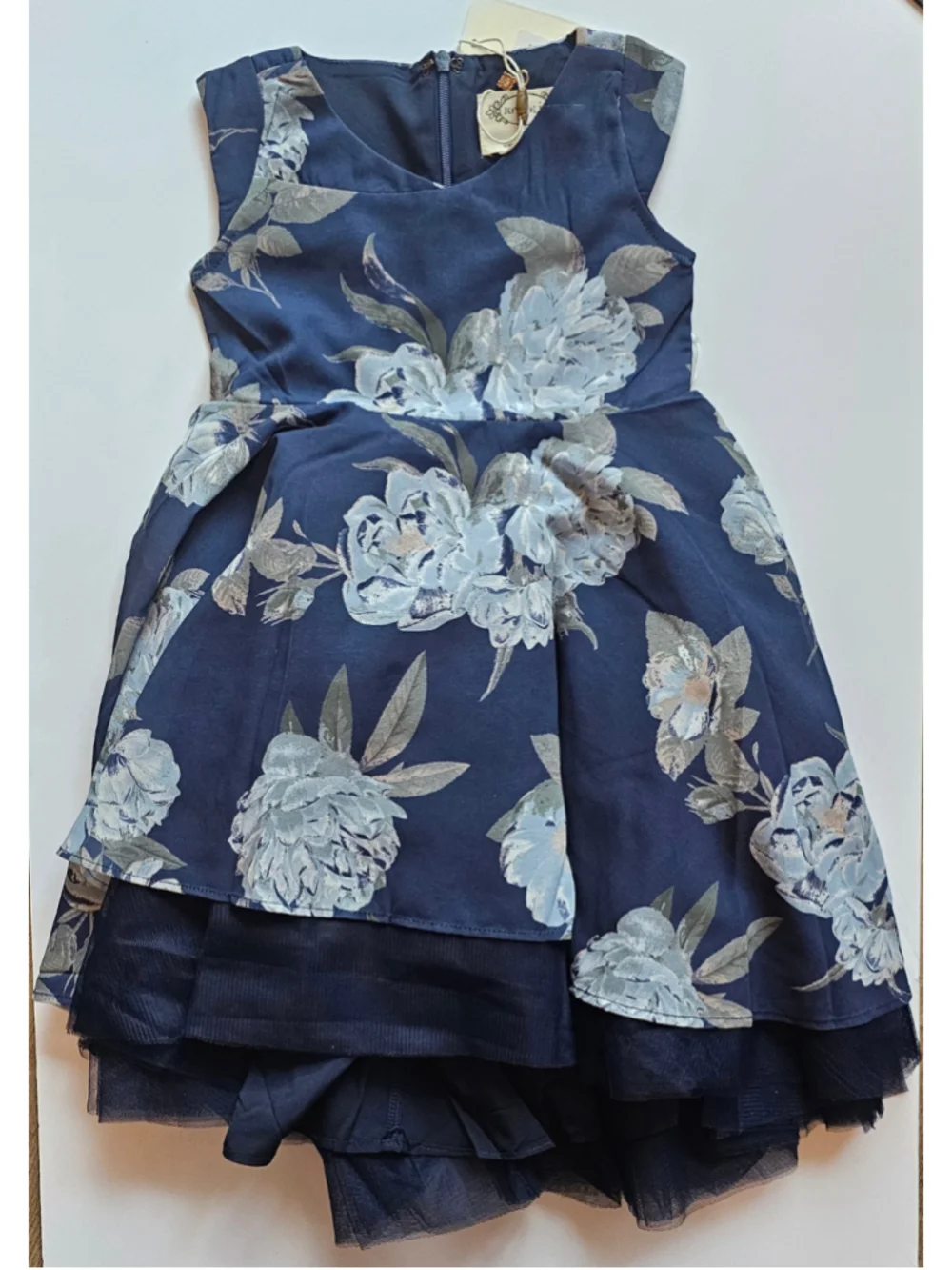 Toddler Girls Joyfolie Floral Casual Dress Size 2T Blue Grey